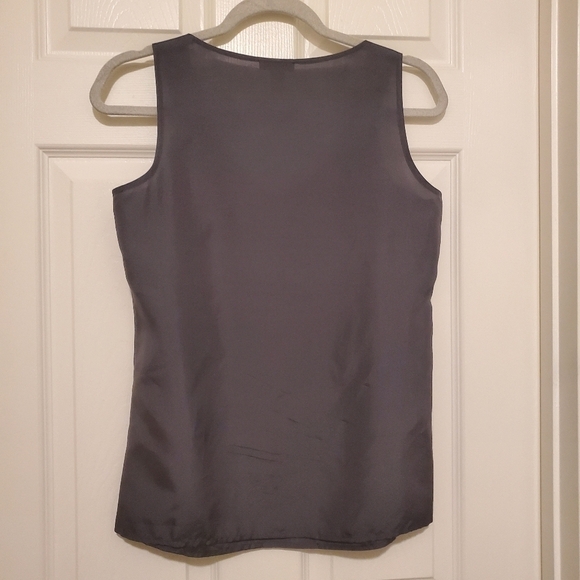 J Crew Size 0 Top Sleeveless Silk Grey Top - Picture 4 of 7